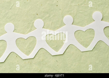 People paper chain - Love and ecology concept Stock Photo