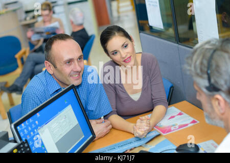 Couple in meeting Stock Photo