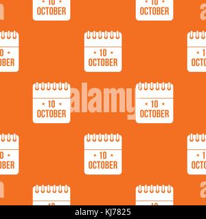 10 october calendar pattern seamless Stock Vector