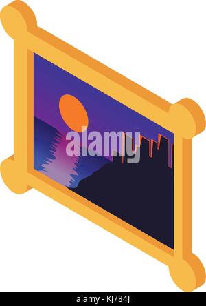 Image icon, isometric style Stock Vector