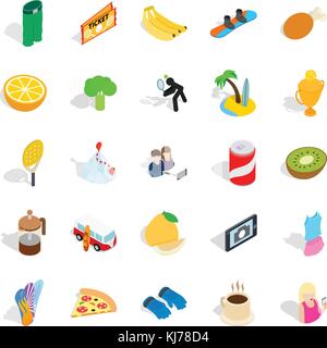 Energetic icons set, isometric style Stock Vector