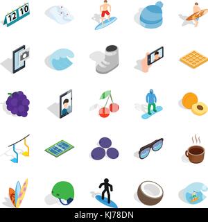 Effective icons set, isometric style Stock Vector