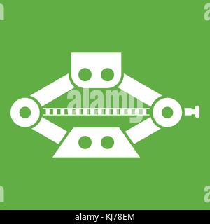Red scissor car jack icon green Stock Vector