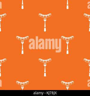 Sausage on a fork pattern seamless Stock Vector