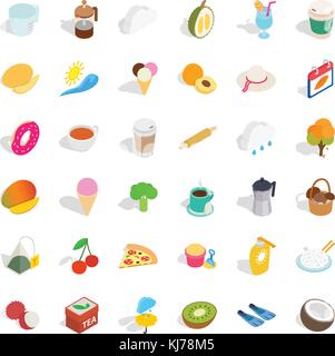 Plastic cup icons set, isometric style Stock Vector