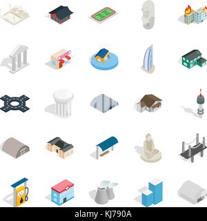 Assembly icons set, isometric style Stock Vector
