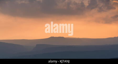 Sunrise over landscape, Vered HaGalil, Galilee, Israel Stock Photo