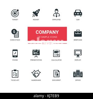 Business concept, company - line design icons set