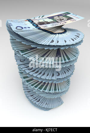 Saudi Arabian Riyals Tower Stock Photo - Alamy