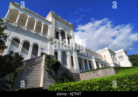 Livadia Palace, Crimea, Ukraine. A summer retreat of the last Russian tsar, Nicholas II, and his family in Livadiya, Crimea in southern Ukraine. Stock Photo