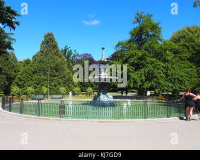 Water feature, Botanic gardens, Christchurch Stock Photo