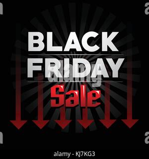 black friday background , black friday sale background vector, bold black friday on black background, black friday with arrows, arrows with black frid Stock Vector