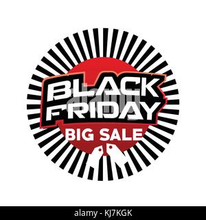 black friday big sale sign, black friday with rays, black friday offer, black friday with tags and rays vector, isolated on white background. Stock Vector