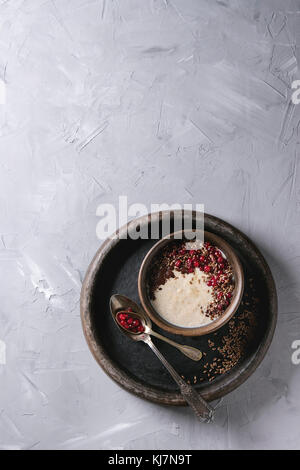 Flax seed cereal and grain texture as a symbol of healthy ...