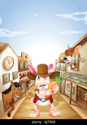 Illustration of the animals in the neighborhood Stock Vector