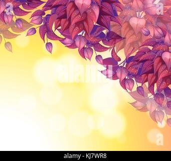Illustration of a leafy-designed stationery Stock Vector