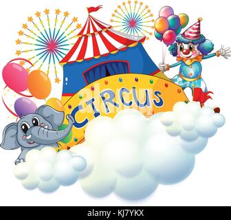 Vector image of elephant with balloons in the sky Stock Vector Image ...