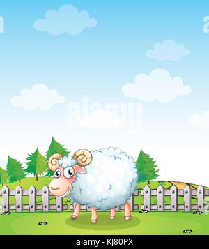 A sheep inside the fence illustration Stock Vector Image & Art - Alamy