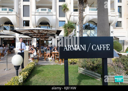 Armani Up Market Cafe on the Boulevard de la La Croisette Cannes