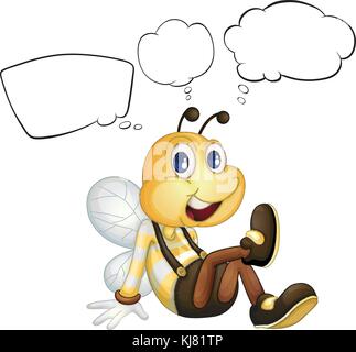 Illustration of the empty callouts and the bee on a white background ...