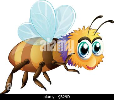 Illustration of a big fat bee on a white background Stock Vector