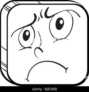 sad face black and white clip art