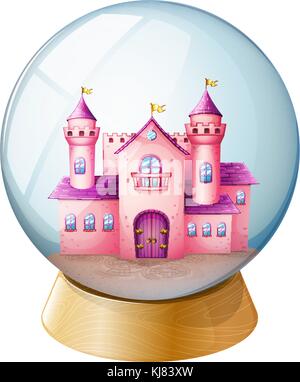 Illustration of a pink castle inside the dome Stock Vector Image & Art ...