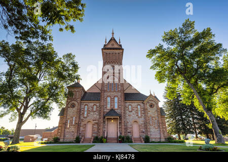 Mormon Tabernacle, historic church in Paris, Bear Lake Valley, Oregon Trail Bear Lake Scenic Byway, Idaho, USA Stock Photo