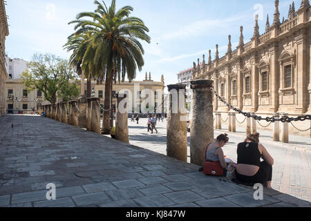 Seville is the capital and largest city of the  autonomous community of Andalusia and the province of Seville, Spain. Stock Photo