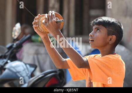 The kite runner, Kathmandu, Nepal Stock Photo