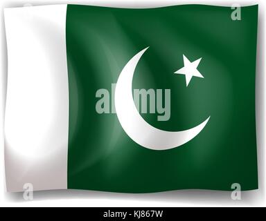 Illustration of the flag of Pakistan on a white background Stock Vector