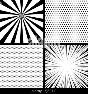 Comic book pop art monochrome mock up Stock Vector