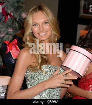 NEW YORK, NY - DECEMBER 02: Models Romee Strijd, Lais Ribeiro, and Josephine Skriver attend a photocall at Victoria's Secret 5th Ave on December 2, 2016 in New York City  People:  Romee Strijd Stock Photo