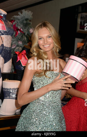 NEW YORK, NY - DECEMBER 02: Models Romee Strijd, Lais Ribeiro, and Josephine Skriver attend a photocall at Victoria's Secret 5th Ave on December 2, 2016 in New York City  People:  Romee Strijd Stock Photo