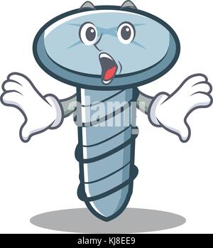 Surprised screw character cartoon style Stock Vector