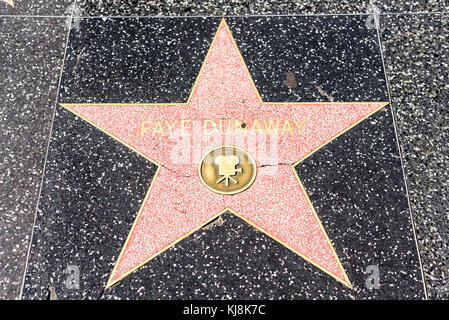 HOLLYWOOD, CA - DECEMBER 06: Faye Dunaway star on the Hollywood Walk of Fame in Hollywood, California on Dec. 6, 2016. Stock Photo