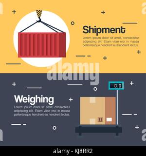 weighting of packages service Stock Vector