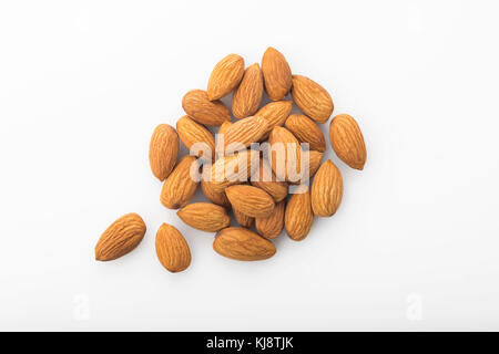 Top View of Fresh Organic Almonds Shot in Studio Stock Photo