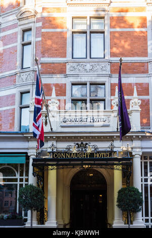 The Connaught is a five star hotel, located in Carlos Place, Mayfair, London, England, U.K. Stock Photo