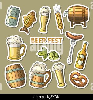 Vector set of different colored beer icons Stock Vector