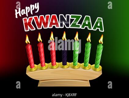Happy Kwanzaa Candles Design Stock Vector