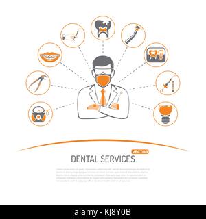 Dental Services and stomatology infographics Stock Vector