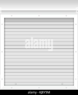 Window with rolling shutters on a white background. Stock Vector