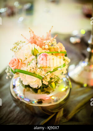 The table set for wedding or another catered event dinner Stock Photo