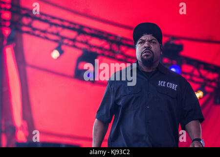 Denmark, Roskilde – July 1, 2017. The American rapper and lyricist Ice Cube performs a live concert during the Danish music festival Roskilde Festival 2017. (Photo credit: Gonzales Photo - Thomas Rasmussen). Stock Photo