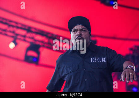 Denmark, Roskilde – July 1, 2017. The American rapper and lyricist Ice Cube performs a live concert during the Danish music festival Roskilde Festival 2017. (Photo credit: Gonzales Photo - Thomas Rasmussen). Stock Photo