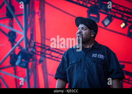 Denmark, Roskilde – July 1, 2017. The American rapper and lyricist Ice Cube performs a live concert during the Danish music festival Roskilde Festival 2017. (Photo credit: Gonzales Photo - Thomas Rasmussen). Stock Photo