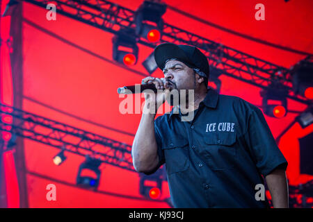 Denmark, Roskilde – July 1, 2017. The American rapper and lyricist Ice Cube performs a live concert during the Danish music festival Roskilde Festival 2017. (Photo credit: Gonzales Photo - Thomas Rasmussen). Stock Photo