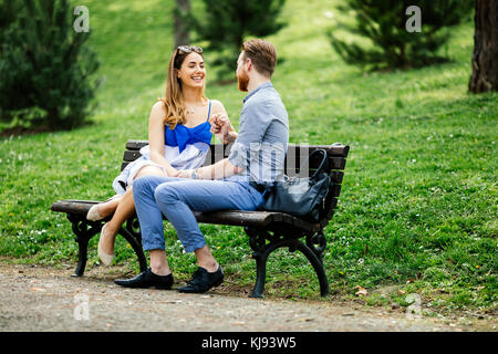 Couple in love spending time in nature Stock Photo