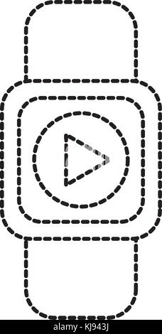smart watch digital technology play button Stock Vector